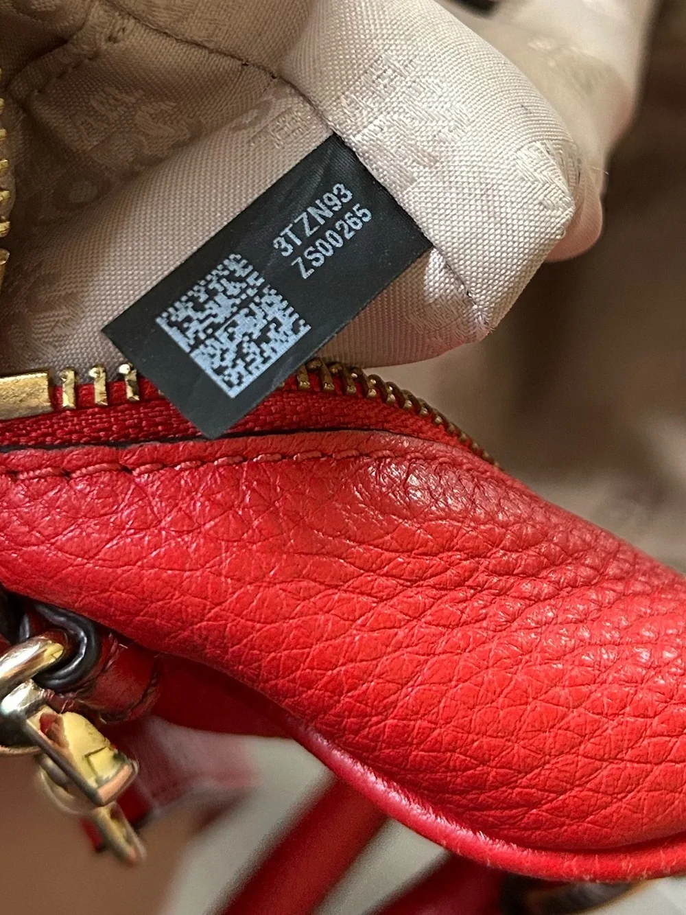 Michael Kors Red Leather Bedford Satchel